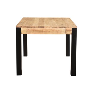 Table extensible  rectangulaire en bois massif et métal noir l120-210 cm trap
