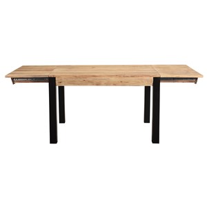 Table extensible  rectangulaire en bois massif et métal noir l120-210 cm trap