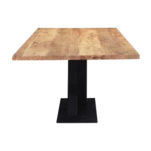 Table à manger rectangulaire en bois massif et métal noir l200 cm valley