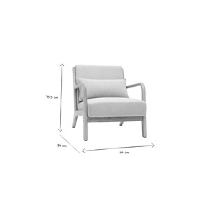 Fauteuil en tissu effet laine bouclée blanc et bois clair massif derry