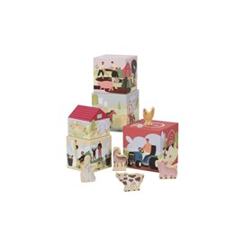 Cubes empilables pour enfants- ferme