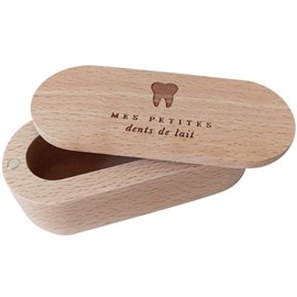 Boîte à dents de lait en bois de hêtre
