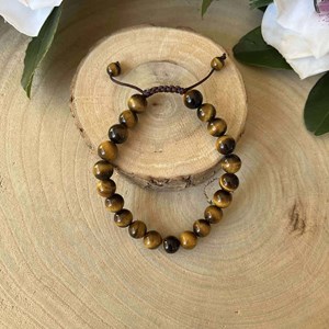 Bracelet shambala en œil de tigre – force et protection