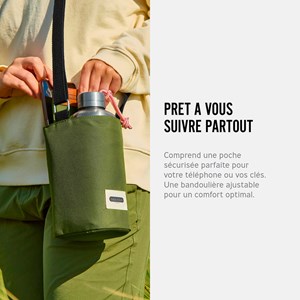 Sac à bouteille isotherme-olive-avec poche sécurisé Olive