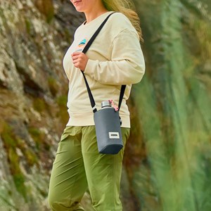 Sac à bouteille isotherme-gris-avec poche sécurisé Gris