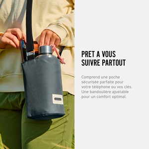 Sac à bouteille isotherme-gris-avec poche sécurisé Gris
