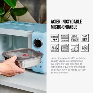 Lunch box multifonction carré petit - 1100ml 110