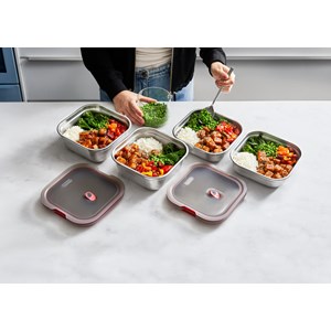 Lunch box multifonction carré petit - 1100ml 110