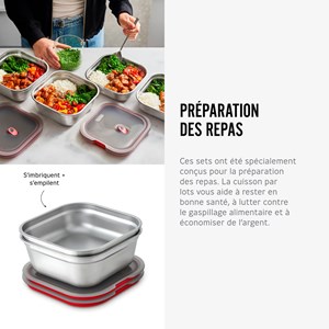 Lunch box multifonction carré petit - 1100ml 110