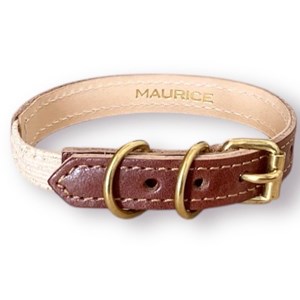 Collier pour chat acinonyx jubatus by maurice en cuir - taille 2 - marron