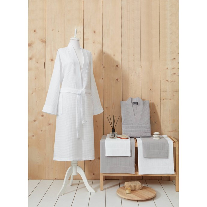 Peignoir nid d'abeille blanc l | Nature & Découvertes