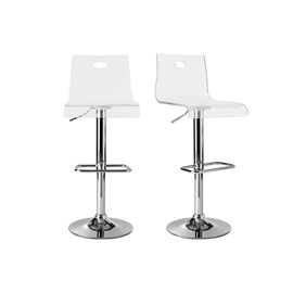 Tabouret de bar en plexiglas transparent (lot de 2) saturne