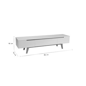 Meuble tv blanc brillant et bois l180 cm melka