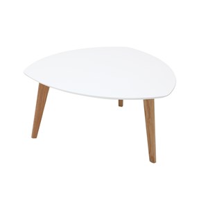 Table basse blanc et bois clair chêne l80 cm ekka