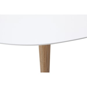 Table basse ovale blanc et bois clair chêne l120 cm ekka