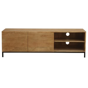 Meuble tv en bois manguier massif et métal l145 cm ypster