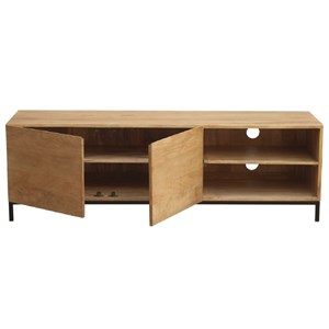 Meuble tv en bois manguier massif et métal l145 cm ypster