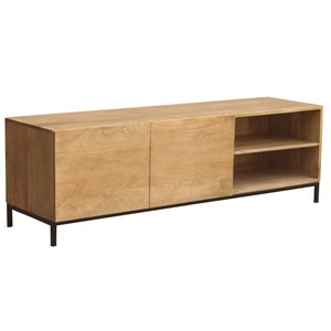 Meuble tv en bois manguier massif et métal l145 cm ypster