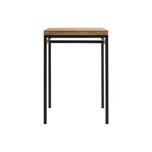 Table haute carrée en manguier massif et métal noir l70 cm ypster