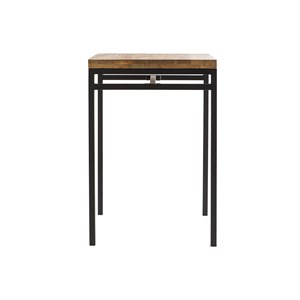 Table haute carrée en manguier massif et métal noir l70 cm ypster