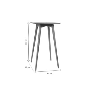 Table haute carrée frêne l60 cm baltik