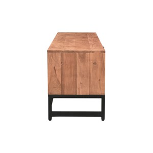 Meuble tv à motifs chevrons en bois massif et métal noir l158 cm stick