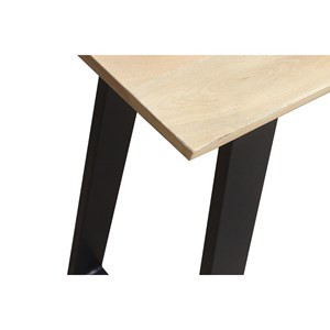 Table de bar en bois manguier massif et métal noir l120 cm vijay