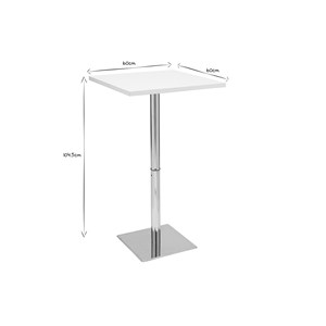 Table de bar carrée blanche l60 cm jack