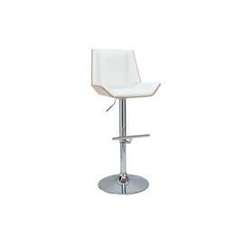 Tabouret de bar blanc et bois clair melkior