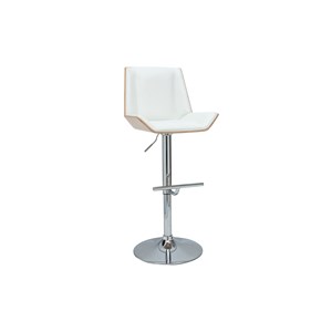 Tabouret de bar blanc et bois clair melkior