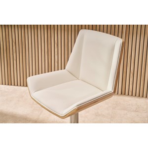 Tabouret de bar blanc et bois clair melkior