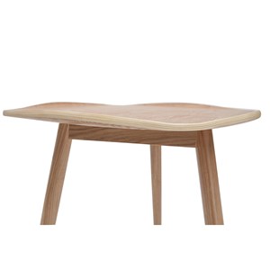 Table d'appoint forme de feuille bois clair l60 cm phyll