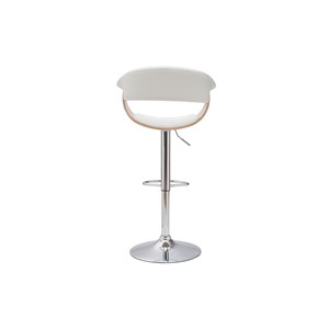 Tabouret de bar réglable blanc et bois clair oktav