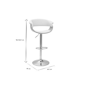 Tabouret de bar réglable blanc et bois clair oktav