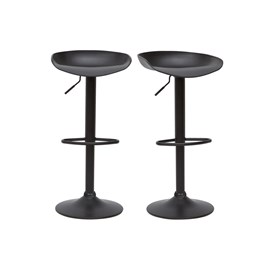 Tabourets de bar réglables noirs h65 cm (lot de 2) pebble