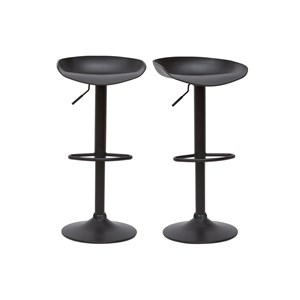 Tabourets de bar réglables noirs h65 cm (lot de 2) pebble