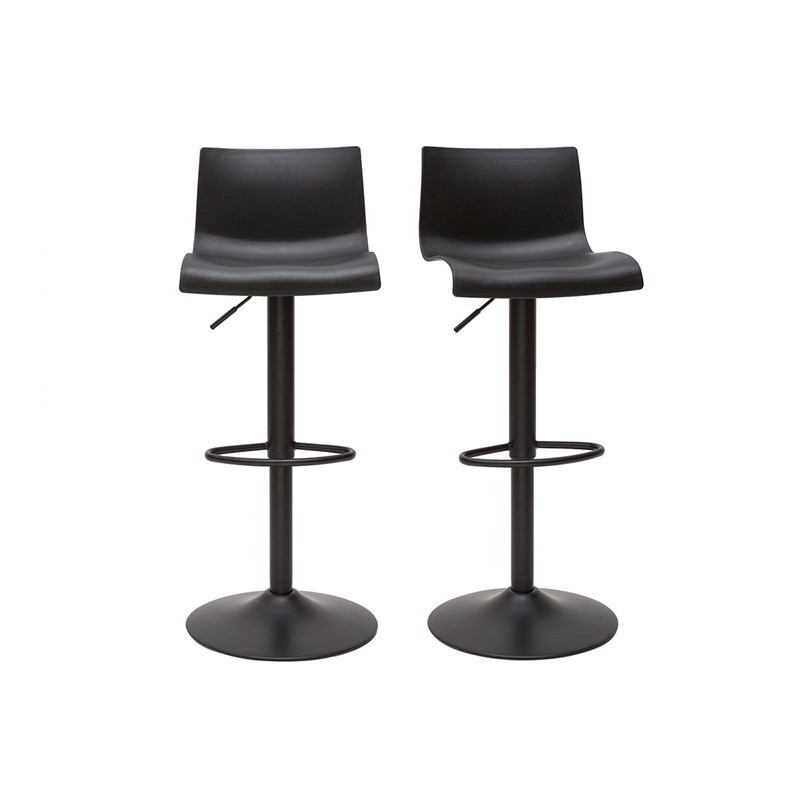 Tabourets de bar réglables en métal noir (lot de 2) ona