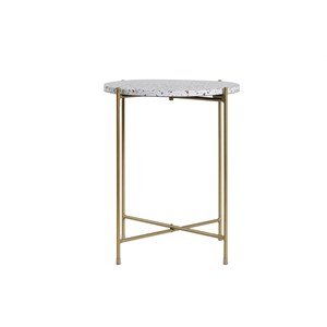 Table d'appoint ronde en terrazzo et métal doré d40 cm mezzo