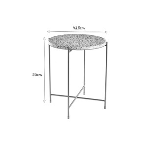 Table d'appoint ronde en terrazzo et métal doré d40 cm mezzo