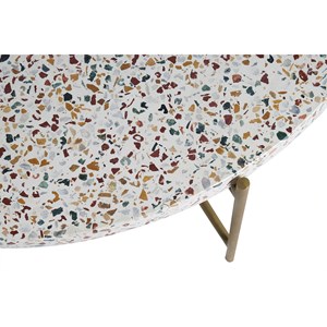 Table basse ronde en terrazzo et métal doré d55 cm mezzo