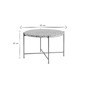 Table basse ronde en terrazzo et métal doré d55 cm mezzo