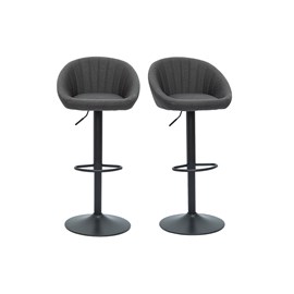 Tabourets de bar réglables gris anthracite (lot de 2) sheru
