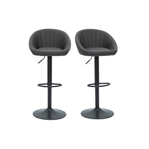 Tabourets de bar réglables gris anthracite (lot de 2) sheru