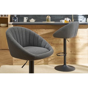 Tabourets de bar réglables gris anthracite (lot de 2) sheru