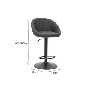 Tabourets de bar réglables gris anthracite (lot de 2) sheru