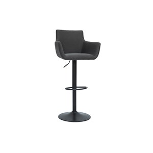 Tabourets de bar réglables tissu gris anthracite métal noir (lot de 2) carlie