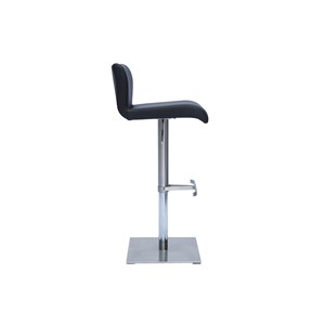 Tabouret de bar réglable noir et inox brossé sheina