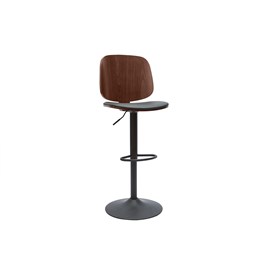 Tabouret de bar ajustable noir et noyer beck