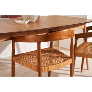 Chaise ethnique en bois teck massif et cannage rotin negara