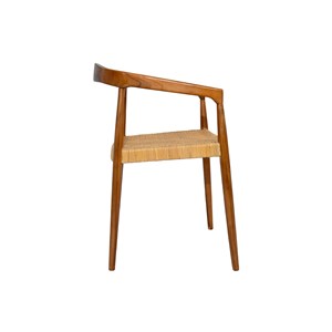 Chaise ethnique en bois teck massif et cannage rotin negara